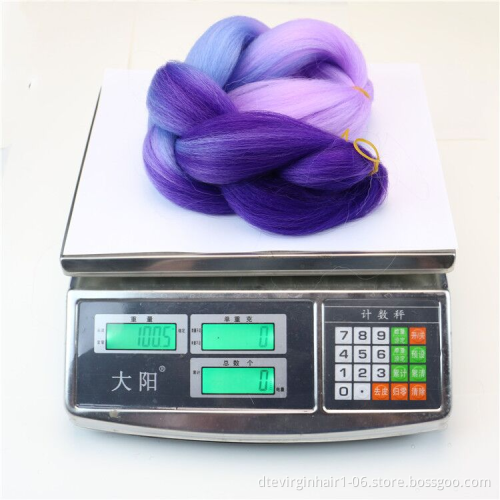 DTL Factory Wholesale Hot selling Ombre Braiding Hair Wholesale 100g African Crochet Braids Hair 24 inch Synthetic Hair
